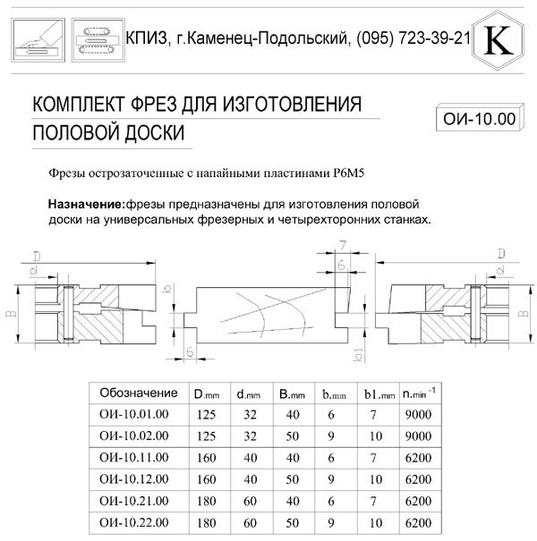 Фрезы для изготовления половой доски